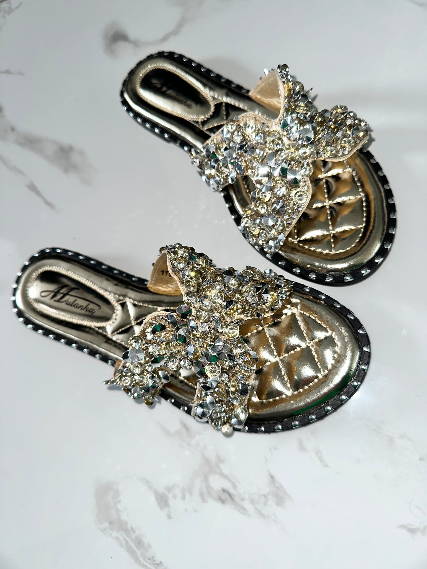 Diamonte Sandals Gold